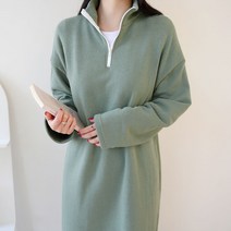 데일리앤 하우스 여성 반집업 아노락 기모 롱 원피스