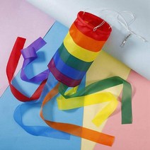 바람자루 윈드삭 풍향기 lgbt 프라이드 게이 wind sock flag rainbow windsock streamer flag 잔디 측정 방향 야외 사용 항공 가방 60cm, 무지개 색, 1개