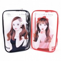일러스트 투명 파우치 2종-케이스- 판촉물 PH106