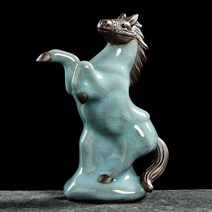 와이유 말소품 귀여운 십이지 조형물 쥐와 호랑이 뱀과 양과 원숭이, 말(고요) 5.8*5.6*8