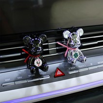 조이오퓨저 풀케르 베어(PULCHER bear) 차량용 방향제 디퓨저 크롬 베어브릭 2개, 클린코튼, 블랙+실버