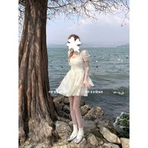 휴양지 원피스 반팔 여름 화이트 드레스 휴가룩 바캉스 롱