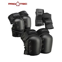 미국 PROTEC 머리보호대 무릎 패드 팔꿈치 패드 스포츠 성인 보호 장비 세트, L (신장 170-180)흑백7종