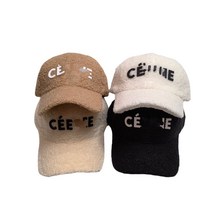 ANKRIC 모자쇼핑몰 모자 여성 가을과 겨울 양모 야구 모자 한국 캐주얼 플러시 패딩 따뜻한 편지 모자 학생 조수