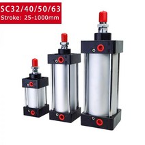 표준 공기 공압 실린더 SC 32/40/50/63mm 보어 복동 50/75/100/125/150/175/200/250/300/350/400/500/1000mm 스트로크, Stroke 700mm, SC63 (Bore 63mm)
