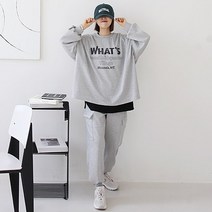 애플망고샵 왓츠 여성 카고조거팬츠 상하의 세트 캐주얼 홈웨어