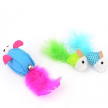 고양이 쥐돌이 장난감 2종 깃털 방울 딸랑이 셀프토이, 2개
