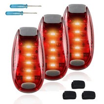 자전거 LED 3pcs 안전 경고등, 레드