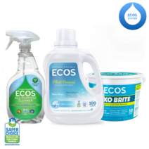 [ECOS] 에코스 친환경 저자극 세탁세제 2배 농축 2.96L+옥소브라이트 1.64kg+파슬리플러스650ml, 레몬그라스+옥소브라이트+파슬리플러스