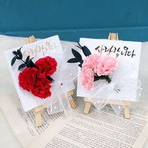 3송이 카네이션 캔버스 어버이날 스승의날 선물 학교 요양원, 레드