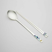 한국도자기리빙 초충도 가지 칠보 예단 은수저 2인 세트()