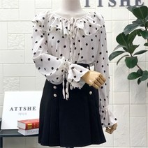 애티쉬 NC09 도트 프릴 스트링블라우스 SBS1R261