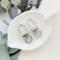 헤세드 NEW) 8.5mm 자물통 개고리 키링고리-4컬러 (2개), 실버