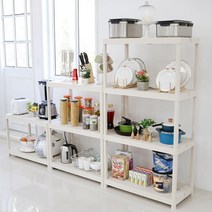 홈 주방 펜트리 정리용 라면 통조림 수납용 선반 원룸 세탁실 욕실 땅콩 벽, 선반 아이보리 와이드 3단, 선반 아이보리 와이드 3단