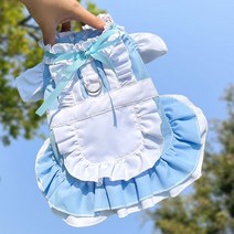 강아지 옷 반려동물 가을 원피스 고양이 봄 드레스 레이스 올인원 의류 공주 애견 예쁜, 블루메이드스커트