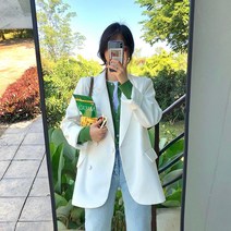 체인지쉬 (change she) 여성 루즈핏 하프기장 캐주얼 정장 자켓