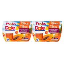 Dole 돌 트로피칼 후르츠 인 주스 파인애플 앤 파파야 젤리 푸딩 Tropical Fruit In Juice 4개입 452g 4팩, 1세트