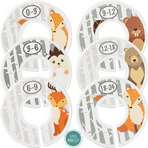 Baby Closet Size Dividers - Woodland Nursery Closet Dividers for Baby Clothes - Fox Deer Bear Hedgeh, 1