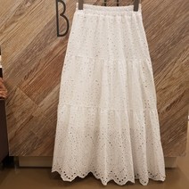 보에띠 데일리룩 펀칭 자수 스커트 BOSK20834