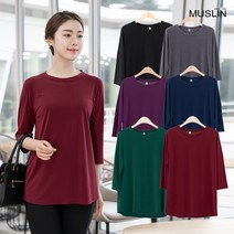 엄마옷 모슬린 아이스 라운드 7부티셔츠 TS201110마담 미시옷 50대 중년여성의류 60대 엄마옷 빅사이즈 할머니옷 여성옷 여성 봄