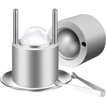 VEVOR 아이스볼 프레스 2.4인치 메이커 60mm 아이스 구체용 항공기 알합금 키트 스테인리스 스틸 클램프 플레이트 포함 위스키 버번 스카치용 실버, Ice Ball Press