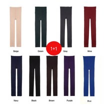 1+1 키작녀 살색 흰색 기모 오트밀 발 고리 레깅스 울 여성 타이즈 무발 여자 겨울