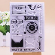 문자각인 금형편지 보내기 DIY 클리어 우표 투명 실리콘 스탬프 카드 핸드 계정 고무 음료 엽서 해피 메일, 한개옵션0