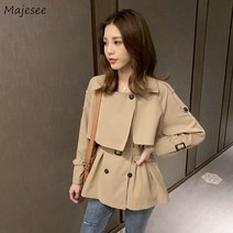 여성 트렌치코트 트렌치 벨트 봄 클래식 긴 소매 우아한 영국 스타일 레저 아웃웨어 패션 여성 디자인 기본 올 매치 인스타