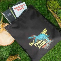 초등남아 공룡 캐릭터 방수 천보조가방 블랙 미술학원가방 학원보조가방