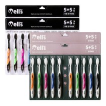 웰스 초극세모 차콜 20개+화이트 20개 칫솔