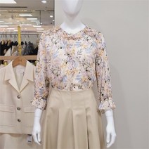 Si DP01 플라워 패턴 프릴 블라우스 SEBAC2421