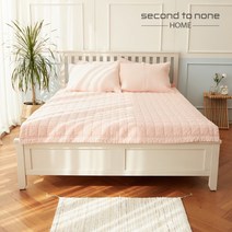 [세컨투넌] 해피드림 60수 아사 순면 피그먼트 바이오워싱 사각 누빔패드 S/Q, 핑크