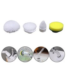 회전 청소기 솔 걸레 4pcs 전기 청소 터보 브러시 클리너 교체 욕실 욕조 주방 바닥 스크러버 충전 회전 코너 스크럽 도구, 단일옵션