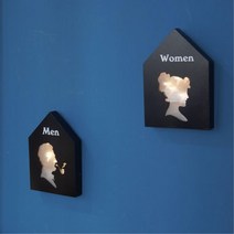 화장실 남여구분 벽걸이형 LED 조명문패 포인트간판 알림판 팻말, 남
