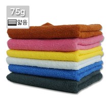 업그레이드형 75미용(중/ 34x74cm 75g) 다용도 순면 업소용 수건 타올 미용실 헤어샵 사우나 헬스 휘트니스 땀수건, 황토