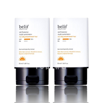빌리프 UV 프로텍터 멀티 선스크린 플러스 50ml x 2개 부드럽게 펴 발리는 선크림