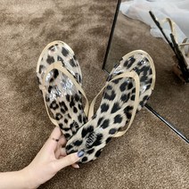 뮬 여름 호피 슬리퍼 비치 샌들