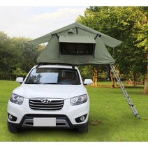 접이식 캔버스 suv 소프트 카 루프 탑 텐트 매트리스와 사다리 포함