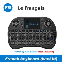 멀티 셋톱박스 2.4G 미니 무선 I8 키보드 터치 패드 QWERTY USB 수신기 원격 제어 스마트 안드로이드, 04 French