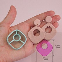 도자기공예 만들기 도구 물레 DIY모로코 마름모 도넛 폴리머 클레이 커터 새로운 부드러운 도자기 귀걸이, 13 5-B