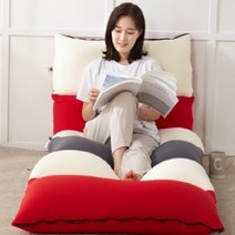 토퍼 필로우 빨아쓰는 쿠션 등받이 목편한 꿀잠 베개, 레드형