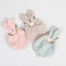 슈가글라이더용품 토끼모양 캔버스 걸이형 슈가글라이더 포치 (핑크. 하늘 회색), 회갈색