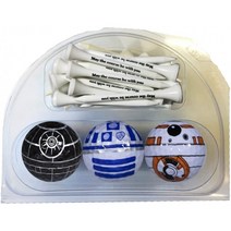 크리스마스 패키지에 들어 있습니다!! 데스 스타 BB8 R2D2 골프 공 프린트 티 20 개 포함 • 크리스마스, 단일옵션