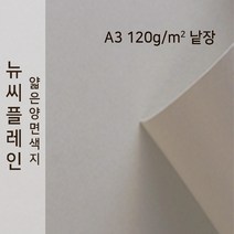 뉴씨플레인 종이문화 얇은 양면색지 120g A3 낱장 1매 No.54 백옥색, 1장
