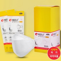 레모나 KF94 황사방역마스크 화이트 대형 FDA승인, 1매입, 100매