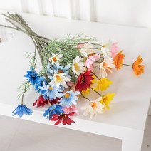 데이지구절초가지 50cm 조화 꽃꽂이 인테리어 장식, 색상:핑크