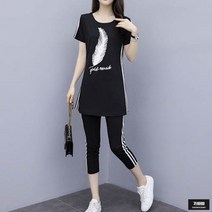 가바바 여성 빅사이즈 반팔 트레이닝복세트 내 몸무게를 깃털로 만들어줄 깃털 트레이닝복세트 5XL까지 G59603