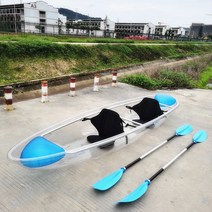 투명 카약 물 아래 잘보이는 크리스탈 보트 웨딩촬영 인스타 여름 바다 펜션 계곡 강 호수 물놀이, S.더블보트+블랙시트2+파란색에어백+노2