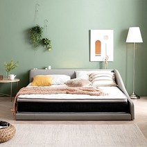 베디스 LED조명 저상형 수납침대 프레임 라지킹(LK) + 가드1개, 그레이