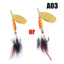 W.P.E 코모도 스피너 루어 15g/22g 1 개 하드 베이트 스푼 깃털 트레블 후크, 15g, 03 A03